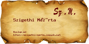 Szigethi Márta névjegykártya