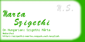 marta szigethi business card