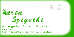 marta szigethi business card